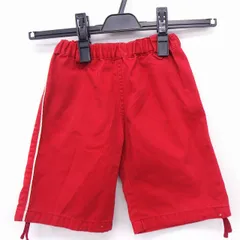 コムサイズム COMME CA ISM ベビー服 パンツ ワイド ライン ハーフ 綿混 80 レッド 赤 /FT25