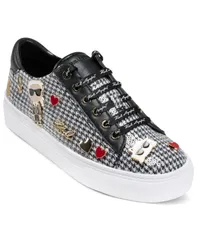 カール ラガーフェルド レディース シューズ スニーカー レース KARLAGERFELD PARIS Womens Cate Pins Lace Up Sneakers BlackWhite ホワイのサムネイル