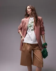 トップショップ レディース アウター ジャケット・ブルゾン ブレザー Topshop tonic high break tailored blazer in light Soft pink ピンクのサムネイル