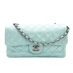 【中古】 CHANEL シャネル マトラッセ25 クラシックチェーンバッグ ライトブルー SV金具 ラムスキン ショルダーバッグ ヴィンテージ 4番台 レディース  26002659 HO