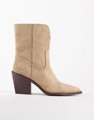 エイソス レディース シューズ ブーツ・レインブーツ ヒール ASOS DESIGN Remone heeled cowboy boots in taupe トープのサムネイル