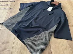 新品訳有り COMME CA BEETA MEN ベータメン 日本製 スピンドル 半袖パーカ 09ネイビー Mサイズ 51CK03 定価28,600円のサムネイル