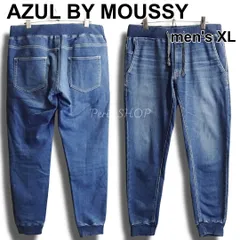 AZUL BY MOUSSY　アズールバイマウジー　DOBBY DENIM SLIM JOGGER 2　XL（W37相当）　ストレッチニット ドビーデニム スウェット デニムパンツ　ジョガー　ビッグサイズ　インディゴ　メンズ