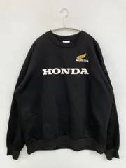 HONDA ホンダ スウェット 4L ブラック 裏起毛 コットン 前面プリント バックプリント ブランドロゴ 長袖 メンズ