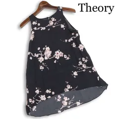 Theory セオリー 春夏★ 【KALSTINN DELICATE PRINT】 シルク ノースリーブ 花柄 ドレープ ブラウス Sz.S レディースのサムネイル