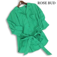 ROSE BUD ローズバッド 春夏 ウエストリボン★ 5分袖 ブラウス シャツ Sz.F レディースのサムネイル