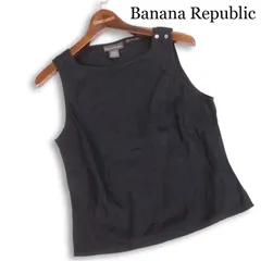 Banana Republic バナナリパブリック 春夏★ リネン ショート ブラウス タンクトップ Sz.S レディース 黒のサムネイル