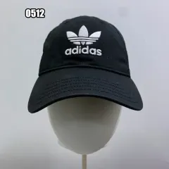 アディダス ブラック 白 トレフォイル ベースボール キャップ