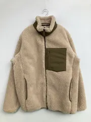 UNIQLO ユニクロ ブルゾン M ベージュ ボア 無地 ワンポイント ブランドロゴ ミドル丈 フードなし ジップアップ メンズ