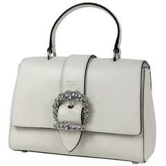 ジミーチュウ JIMMY CHOO ロゴ ハンドバッグ ビジュー レザー ホワイト レディース 【中古】のサムネイル