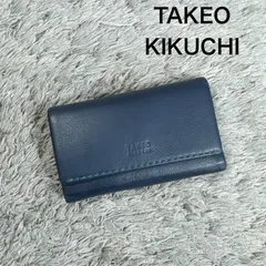TAKEO KIKUCHI タケオキクチ 4連 キーケース イタリアンレザー ネイビーのサムネイル