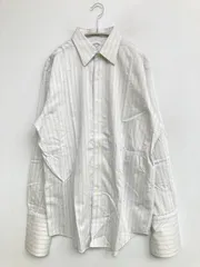 Brooks Brothers ビジネスシャツ 15 1/2-34 ホワイト コットン ストライプ柄 長袖 レギュラーカラー メンズ