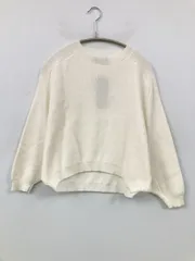Fashion ファッション ニット/セーター ホワイト ニット 無地 ミドル丈 長袖 クルーネック(丸首) タートルネック/ハイネック レディース