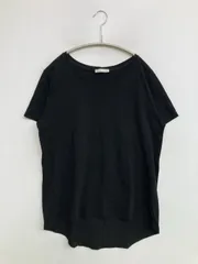 ZARA ザラ Tシャツ/カットソー USA S ブラック 無地 ミドル丈 半袖 クルーネック(丸首) レディース