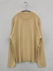 UNIQLO U ユニクロユー ニット/セーター XL ベージュ ウール・ニット 無地 ミドル丈 長袖 クルーネック(丸首) メンズ レディース