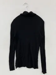 UNIQLO ユニクロ ニット/セーター M ブラック ウール・ニット 無地 ミドル丈 長袖 タートルネック/ハイネック レディース