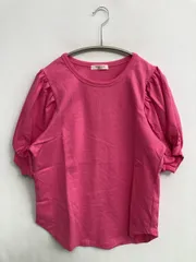 FREAK'S STORE フリークスストア Tシャツ/カットソー F ピンク 無地 ショート丈 半袖 クルーネック(丸首) レディース