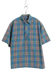 【お得なクーポン配布中!】 90s オールド ギャップ チェック 半袖 シャツ キッズ XL メンズ S レディース M 程 古着 旧タグ コットン マドラス プルオーバー ボックス