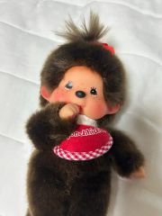 モンチッチ ぬいぐるみ パープル ニットトップス ピンクスカート