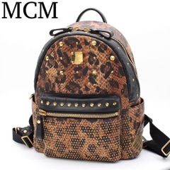 美品 MCM 限定 スターク レザー スタッズ リュック 鞄 レディース 