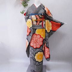マイロママ様ご成約‼️アンティーク【正絹7歳用】振袖セット セール中‼️振袖7点フルセット367G 正絹 成人式 卒業式 大正ロマン 菊