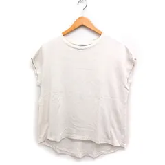アメリカンホリック AMERICAN HOLIC フレンチスリーブ カットソー Tシャツ 丸首 無地 コットン 綿 M ライトベージュ /FT45