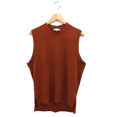 ユニクロ UNIQLO マメクロゴウチ Mame Kurogouchi AIRism ノースリーブ カットソー バックロング スリット リブ クルーネック XS 茶 ブラウン /NT15