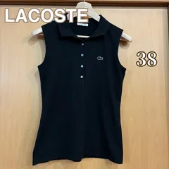LACOSTE ラコステ日本製 ノースリーブ ポロシャツ 38 ブラック レディースのサムネイル