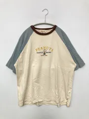 PEANUTS ピーナッツ Tシャツ/カットソー M ベージュ ブランドロゴ 刺繍 ミドル丈 半袖 クルーネック(丸首) メンズ