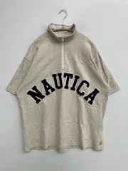 NAUTICA ノーティカ スウェット M ベージュ コットン スウェット 無地 ブランドロゴ 刺繍 半袖 メンズ レディース