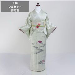 絽 江戸小紋 フルセット 夏帯付 洗える着物 シルクタッチ 美品 夏着物