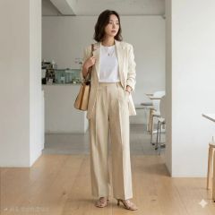 大きいサイズ MaxMara 最高級 白タグ ノーカラージャケット リネン