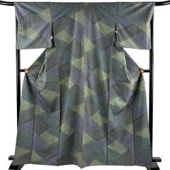 No.3067 未使用シリーズ正絹菱形繋ぎ紬 美品 - メルカリ