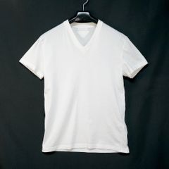 新品未使用 PRADA ホワイト Vネック Tシャツ 白 L 三角タグ - メルカリ