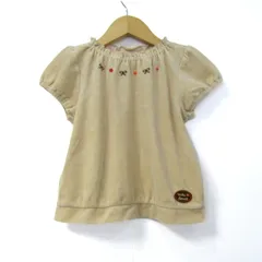 ミキハウス カットソー シャツ チュニック 半袖 ブランド トップス 日本製 キッズ 女の子用 110サイズ ベージュ MIKIHOUSE 【中古】