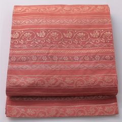 M21-7 未使用品 正絹 本場博多織 名古屋帯 紫系（ラベンダー色