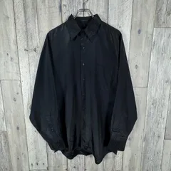 OLD DKNY 90s ディーケーエヌワイ ダナキャランニューヨーク ブラック 衿芯 襟芯 長袖 無地 ドレス シャツ メンズ L サイズのサムネイル