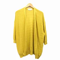 ロペピクニック ROPE Picnic トッパー カーディガン ロング シンプル 長袖 切替リブ 綿混 40 マスタード からし /HT3