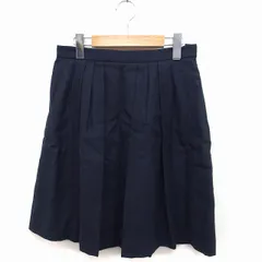 マッキントッシュフィロソフィー MACKINTOSH PHILOSOPHY タック フレアスカート ひざ丈 無地 シンプル ウール 38 ネイビー 紺 /FT10