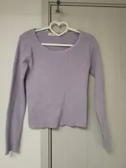 SLOWAND ゴージ スリムフィット ニット ライトパープル ライラック