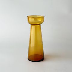 フランスヴィンテージ。琥珀色 水玉模様 ガラス花瓶 - メルカリ