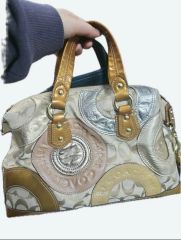 COACH パッチワーク ショルダーバッグ ベージュ イエロー - メルカリ