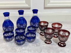 8964 島津興業 薩摩切子 徳利 猪口 セット 伝統工芸品 - メルカリ