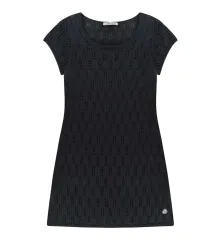 ISSEY MIYAKE イッセイミヤケ 透かし編み ニット ONE PIECE チャコール