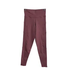 143  Linda Works レギンス M ブラウン系 ヨガウェア ハイウエスト ストレッチ フィットネス リンダワークス Yoga Leggings M Brown