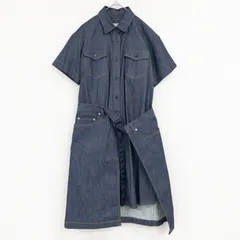 sacai サカイ × A.P.C. アーペーセー デニムワンピース ベルト インディゴ ブルー コットン レディース 36 b00055のサムネイル
