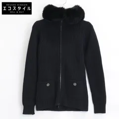 PRADA SPORT　プラダスポーツ　125238 S90 06年 ブラック ブルーフォックスファー ニットパーカー　38