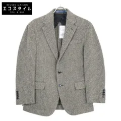 POLO RALPH LAUREN　ポロ ラルフローレン　MNPOSPC27620120 ブラック×クリーム ウール混紡ソフトテーラードヘリンボーンジャケット　36S