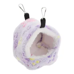 新品 CAPASTEC ハムスタ ー ハンモック フック付き 暖かい もこもこ ハウス ハムスタ ー モルモット ハリネズミ チンチラ フェレット 小動物用 つり下げ ベッド 冬用 ペット用品 ふわふわ 居心地の良い 洞窟型 爪模様 13x13x10cm パーのサムネイル