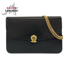 Christian Dior クリスチャンディオール ヴィンテージ ブラック 黒 ゴールド金具 レザー チェーンショルダーバッグ レディース 600700【中古】
